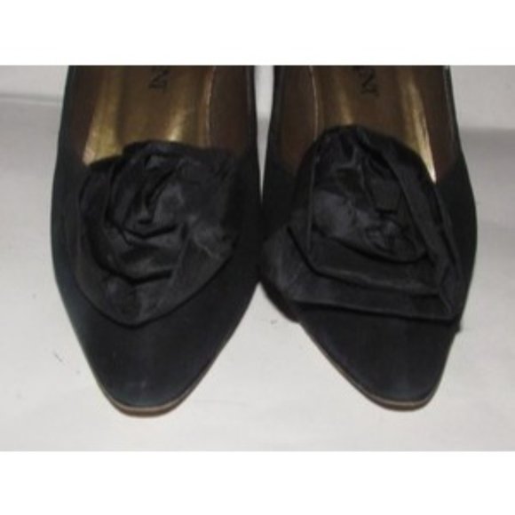 Saint Laurent RETRO Mod Black Suede w Chiffon Rose - Picture 7 of 10